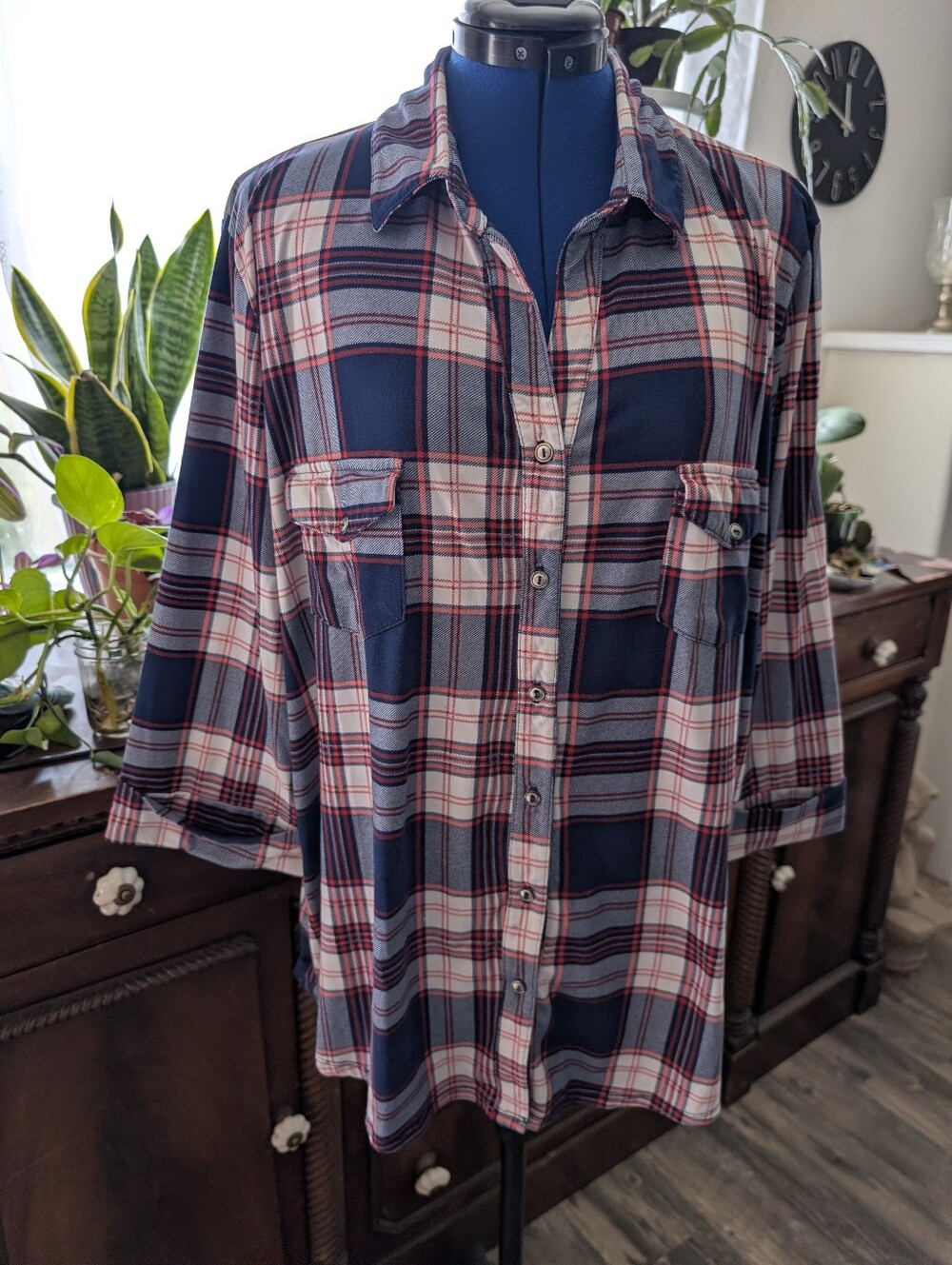Plaid Button Down Women's Shirt